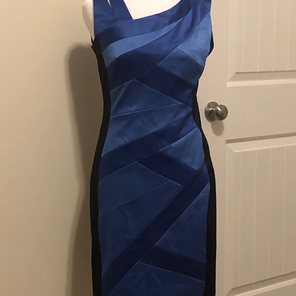 Signature by Sangria Asymmetrical Navy Dress